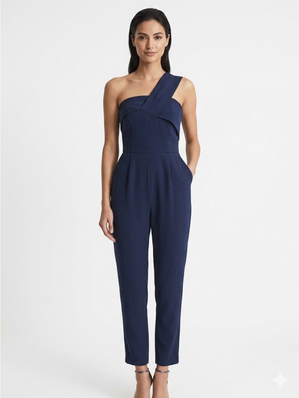 Adelyn Rae Navy Blue One Shoulder Asymmetric Formal Evening Jumper 1895
